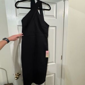 Elegant Black Halter Dress